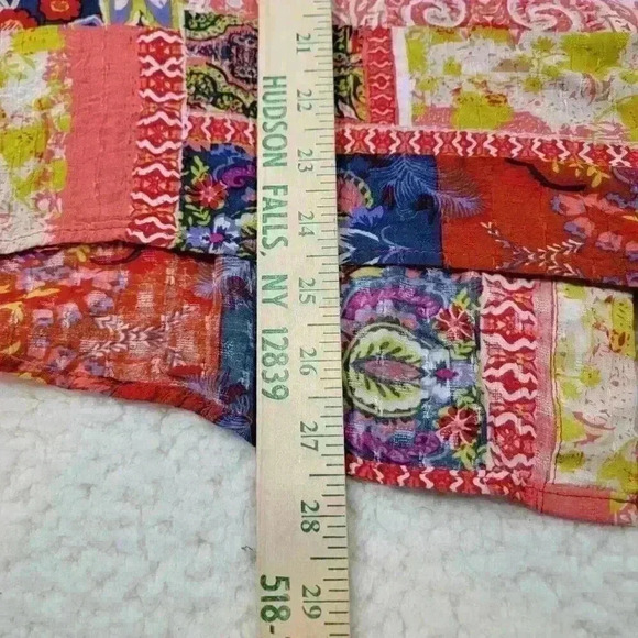 Jones New York Top Artsy Patchwork Print Flowy Boho Hi Low Blouse Womens 3X - Picture 15 of 16